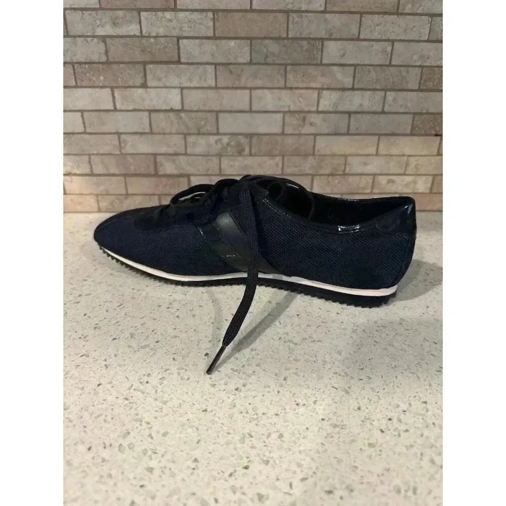 COACH‎ Ivy Black Leather Trim Sneakers Designer Shoes (g3)